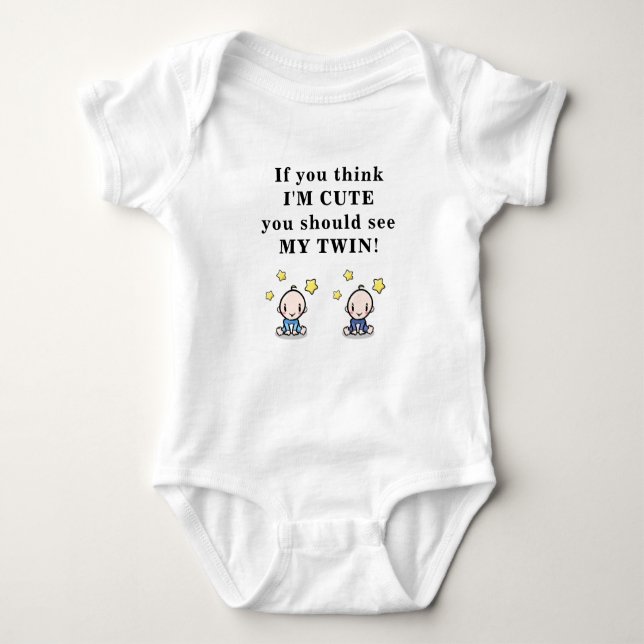 Cute gift for twins, bodysuit for twin baby boys, baby strampler (Vorderseite)