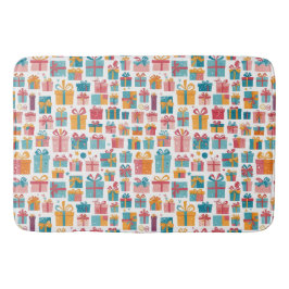Cute Gifts in Bags and Boxes with Ribbons Pattern Badematte