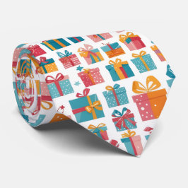 Cute Gifts in Bags and Boxes with Ribbons Pattern Krawatte