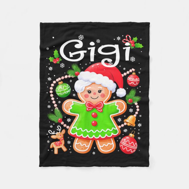 Cute Gigi Gingerbread Family Matching Christmas Co Fleecedecke (Vorderseite)