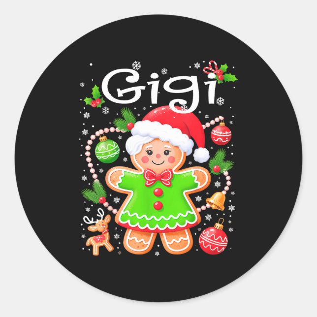 Cute Gigi Gingerbread Family Matching Christmas Co Runder Aufkleber (Vorderseite)