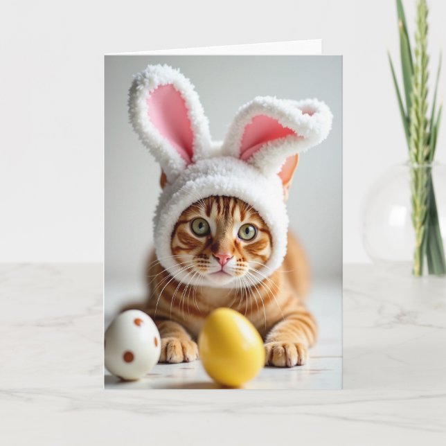 Cute Ginger Cat Holiday Card Karte (Vorderseite)