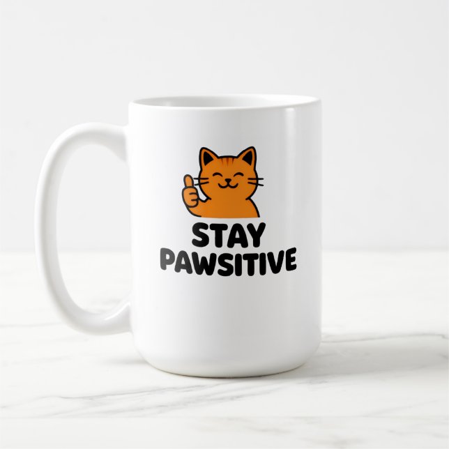Cute Ginger Cat Thumbs up Coffee mug Kaffeetasse (Links)
