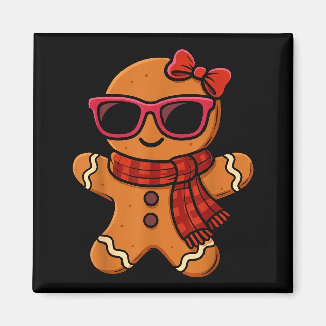 Cute Gingerbread Christmas For Women Girls Xmas  Magnet (Vorne)