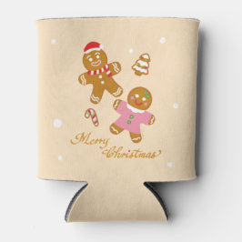 Cute Gingerbread Christmas Personalized Can Cooler Dosenkühler