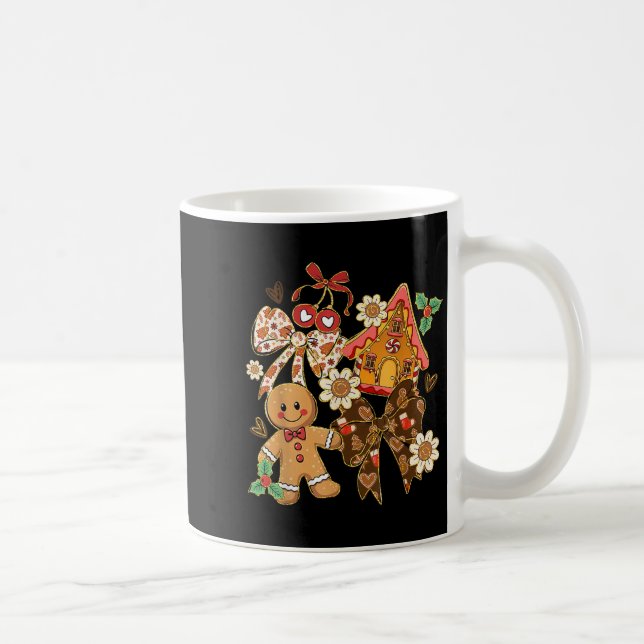 Cute Gingerbread Christmas Preppy Coquette Holiday Kaffeetasse (Rechts)