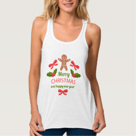 Cute Gingerbread Christmas Racerback Tank USA