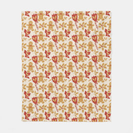 Cute Gingerbread Christmas Seamless Pattern Fleecedecke
