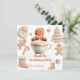 Cute Gingerbread Cookie kids party Dankeskarte