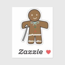 Cute Gingerbread for Book and Gift Custom Cut   Aufkleber
