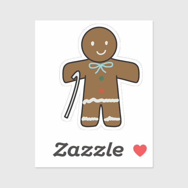 Cute Gingerbread for Book and Gift Custom Cut   Aufkleber (Blatt)