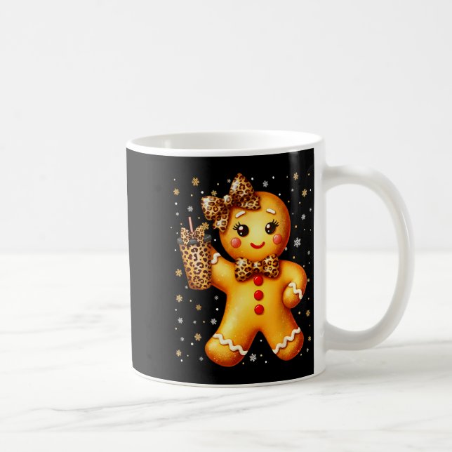 Cute Gingerbread Leopard Coquette Christmas Xmas G Kaffeetasse (Rechts)