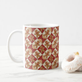 Cute Gingerbread Man Patchwork Pattern Style Kaffeetasse