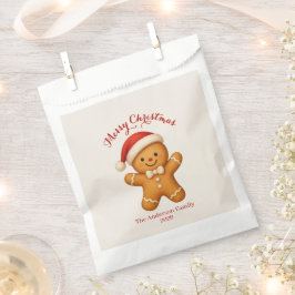 Cute Gingerbread Man with Santa Hat -  Geschenktütchen