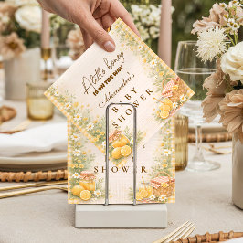 Cute Gingham Honey Bee Baby Shower Serviette