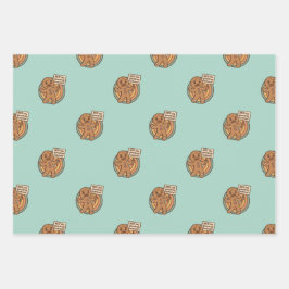 Cute Gingy Gingerbread Christmas Wrapping Paper Geschenkpapier Set