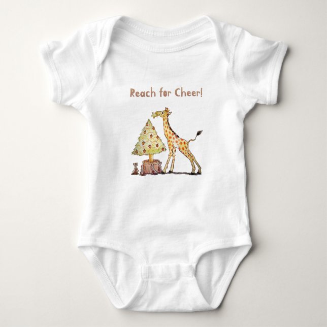  Cute Giraffe Christmas – Hand-Drawn Art Baby Strampler (Vorderseite)