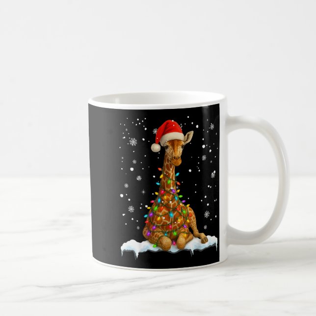 Cute Giraffe Christmas Light Funny Giraffe Lover X Kaffeetasse (Rechts)