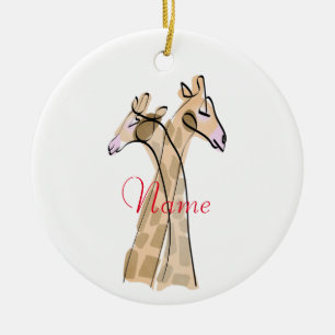Cute Giraffe Couple  Thunder_Cove  Keramik Ornament