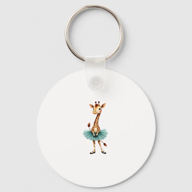 Cute giraffe in a tutu dancing as a ballerina, gif schlüsselanhänger (Vorderseite)