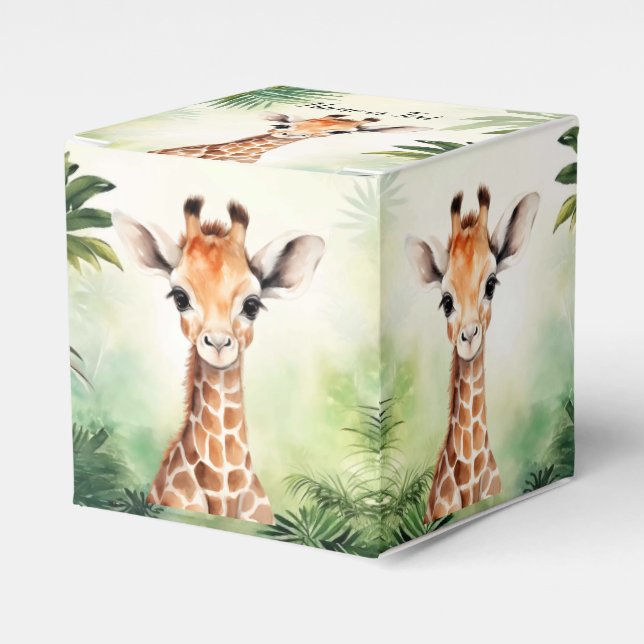 Cute Giraffe Jungle Baby Shower Party Beautiful Geschenkschachtel (Vorderseite)