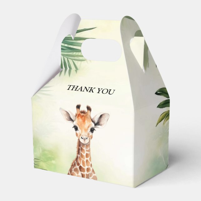 Cute Giraffe Jungle Baby Shower Party Beautiful Geschenkschachtel (Vorderseite)