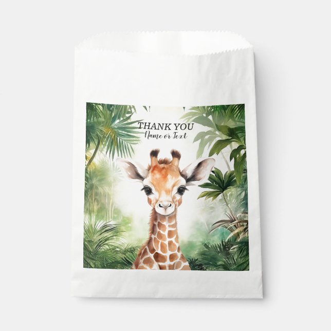 Cute Giraffe Jungle Baby Shower Party Beautiful Geschenktütchen (Vorderseite)
