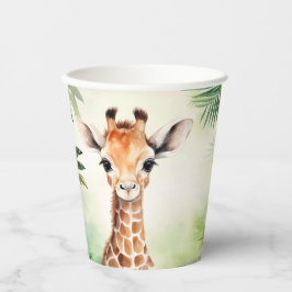Cute Giraffe Jungle Baby Shower Party Beautiful Pappbecher