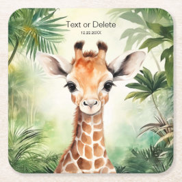 Cute Giraffe Jungle Baby Shower Party Beautiful Rechteckiger Pappuntersetzer