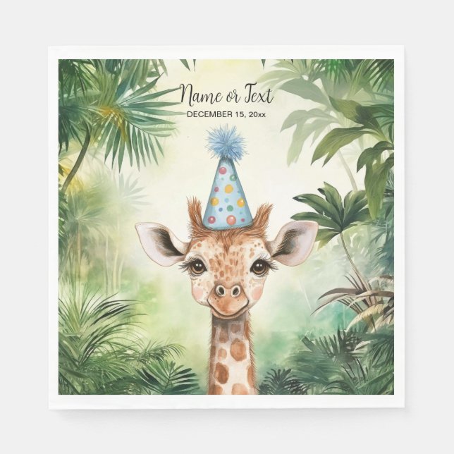 Cute Giraffe Jungle Baby Shower Party Beautiful Serviette (Vorderseite)
