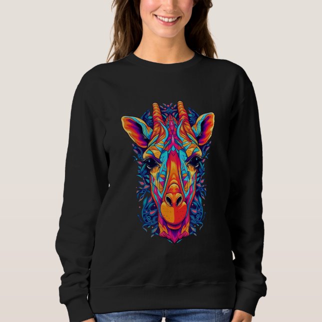 Cute Giraffe Men Women Kids 21 Sweatshirt (Vorderseite)