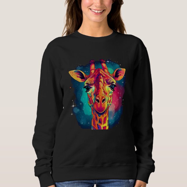 Cute Giraffe Men Women Kids Sweatshirt (Vorderseite)
