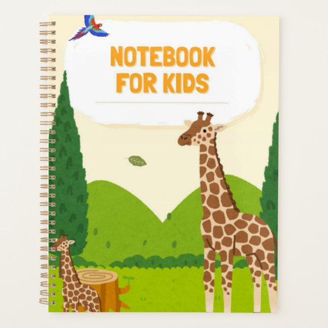 Cute Giraffe Notebook for Kids – Fun Animal Cover, Planer (Vorderseite)