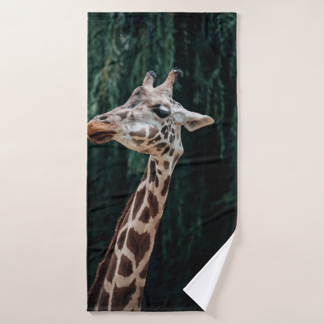CUTE GIRAFFE PORTRAIT BADEHANDTUCH (Badehandtuch)