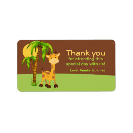Cute Giraffe Thank you Label Adressaufkleber