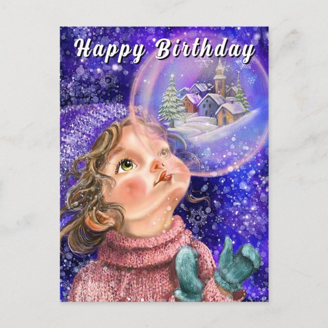Cute Girl Birthday Card Postkarte (Vorderseite)