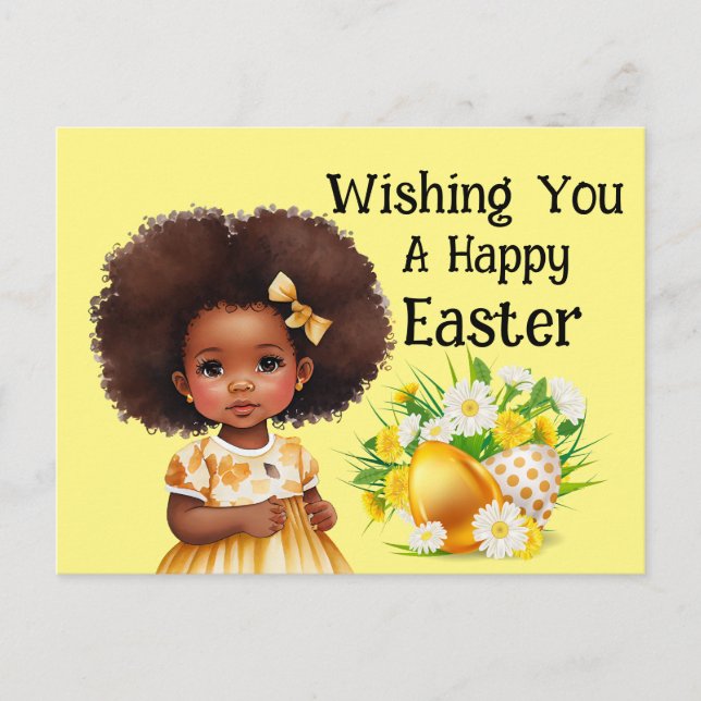 Cute Girl Easter  Postkarte (Vorderseite)