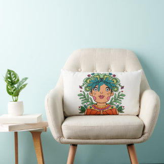 Cute Girl, Throw Pillow Lendenkissen