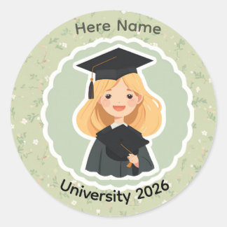 Cute Girle  Graduation Sticker