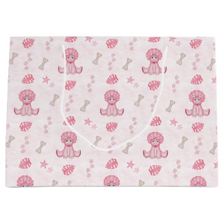 Cute Girls Birthday Pink Dinosaur Große Geschenktüte