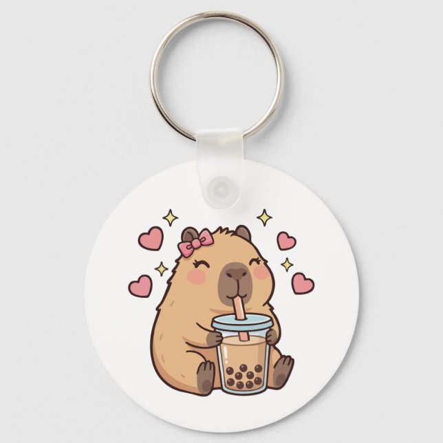 Cute Girls Capybara Ramen Kawaii Tea Kawaii Capy  Schlüsselanhänger (Vorderseite)