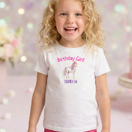 Cute Girls Unicorn Birthday T-Shirt