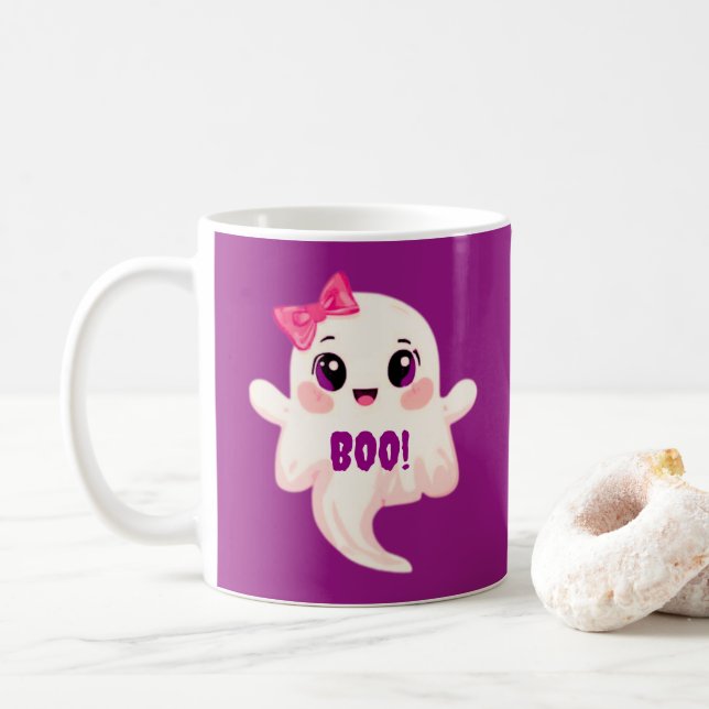 Cute girly Boo! Ghost Kaffeetasse (Mit Donut)
