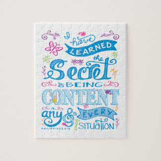 Cute Girly Christian Bible Verse Handlettered Pink Puzzle