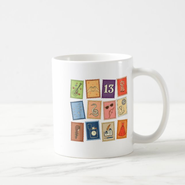 Cute Girly Christmas Pajama Music Album Stamp Aest Kaffeetasse (Rechts)