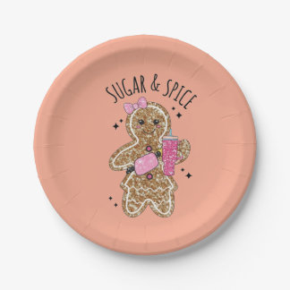 Cute girly gingerbread plates pappteller