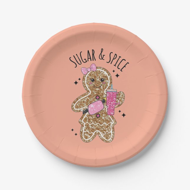 Cute girly gingerbread plates pappteller (Vorderseite)