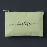 Cute Girly Minimalist Custom Name | Sage Green Zubehörtasche<br><div class="desc">Looking for a special gift for your bridesmaids? Our cute and girly sage green accessory pouch can be customized with their names! This minimalist design is perfect for storing makeup,  jewelry,  or other small essentials. Personalize each pouch with your bridesmaid's name for a thoughtful and unique touch.</div>