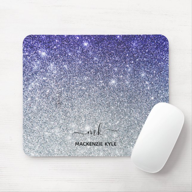 Cute Girly Purple and silver Shadow Glitter Mousepad (Mit Mouse)