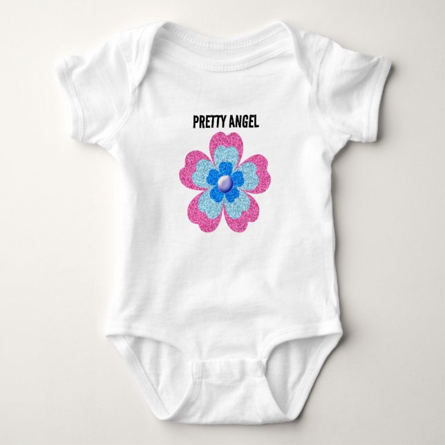 Cute glitter floral blooming garden  baby strampler (Vorderseite)